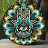 Metal Hamsa Hand Wall Decor Evil Eye Protection Sign Home Art