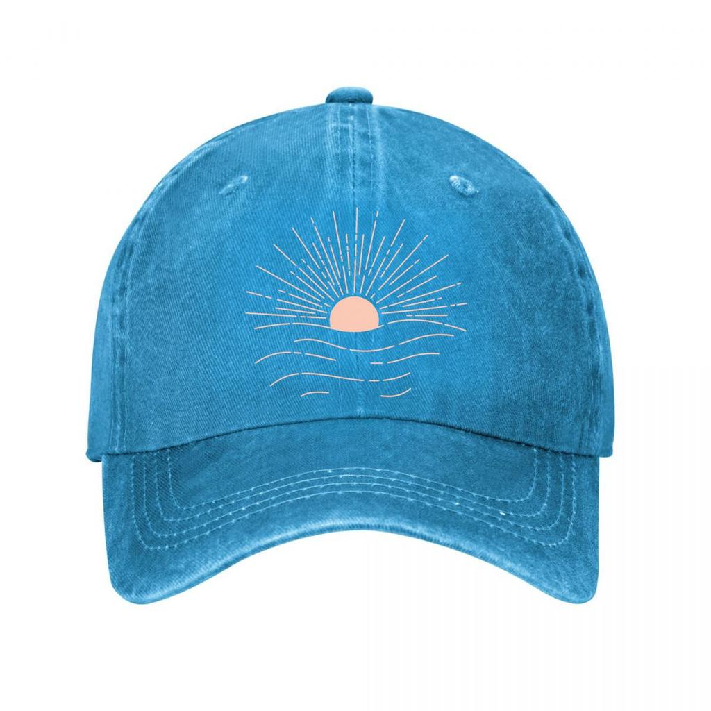 Minimalist Sun Wave Metal Wall Art Washed Baseball Cap Outdoor For Womens Unisex FeUnisex