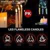 12/48Pcs Flameless Taper Candles Battery Operated LED Candle Flickering Candles Faux Candle Halloween Christmas Wedding Decor