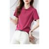 Summer New Fashion Korean Version Slimming Casual Versatile Temperament Polo Collar Short Sleeved T-shirt for Women