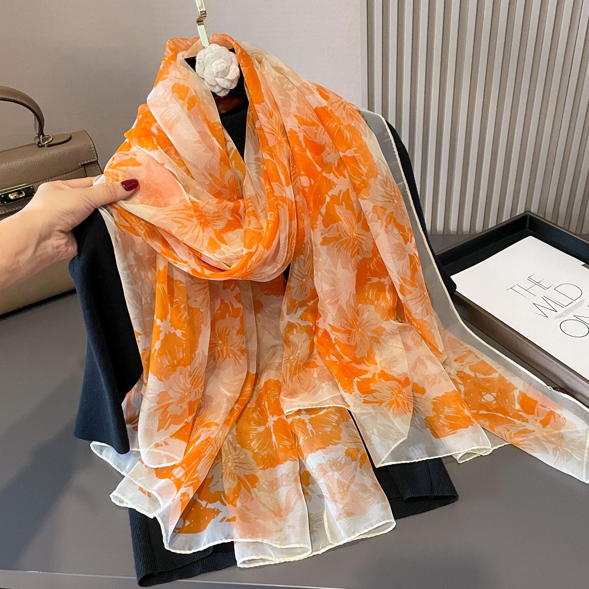 

Модные шарфы с цветочным принтом, длинная плетеная шаль для женщин, солнцезащитная накидка с пляжным принтом, для вечеринок, декоративный аксессуар для выхода в свет, мягкий, дышащий