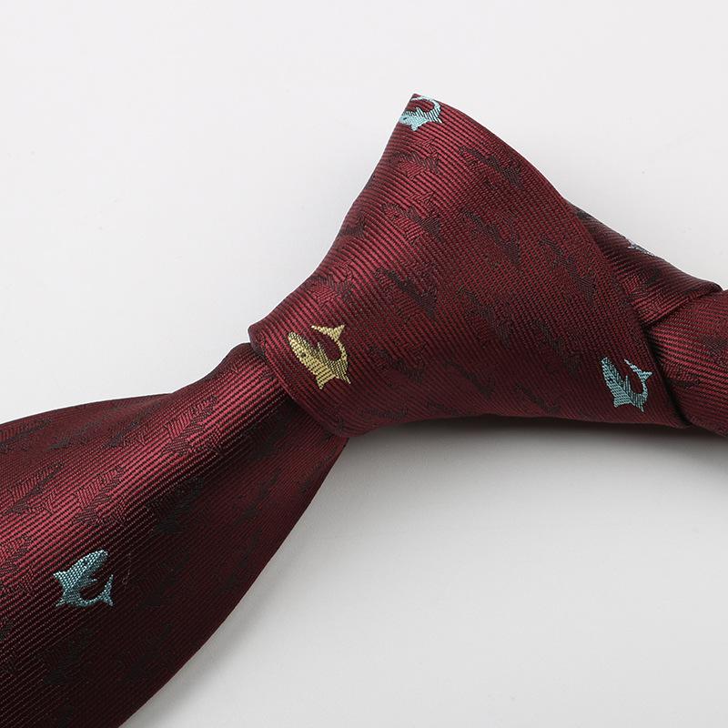 Pattern Tie Men'S Wedding Groom Suit Dress Striped Burgundy 8Cm Hand Tie