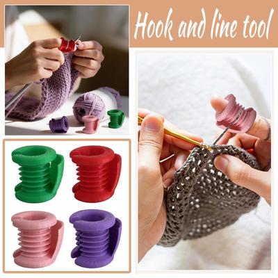 Włóczka szydełkowa i nakładki na palce, szydełkowe narzędzia do robienia na drutach