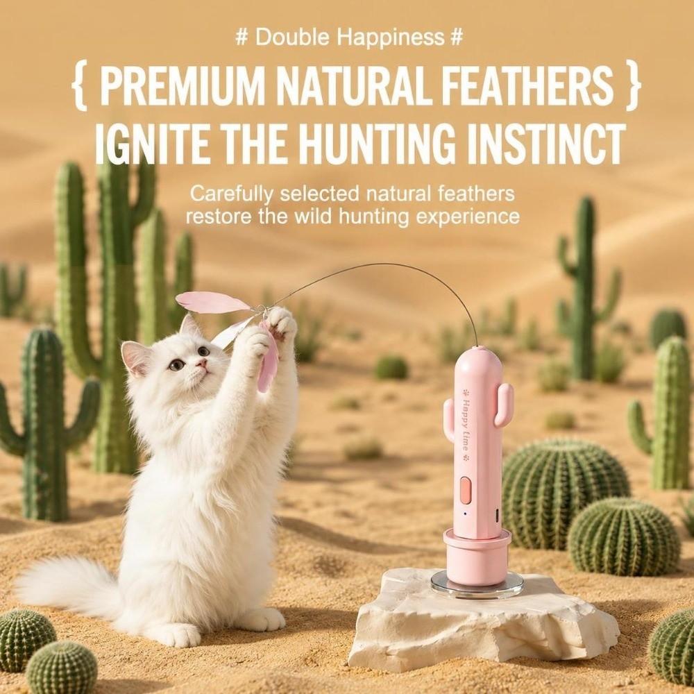 2 Play Mode Cat Teaser Toy 360 Rotation Self-Play Cat Toy Durable Electric Cat Rod Home Furniture