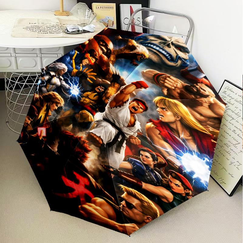 Game Fighter In Action Umbrella 8-Frame for Travel, Camping, Casual Lightweight Portable Umbrella, Essential for Every Family Holidays Gift