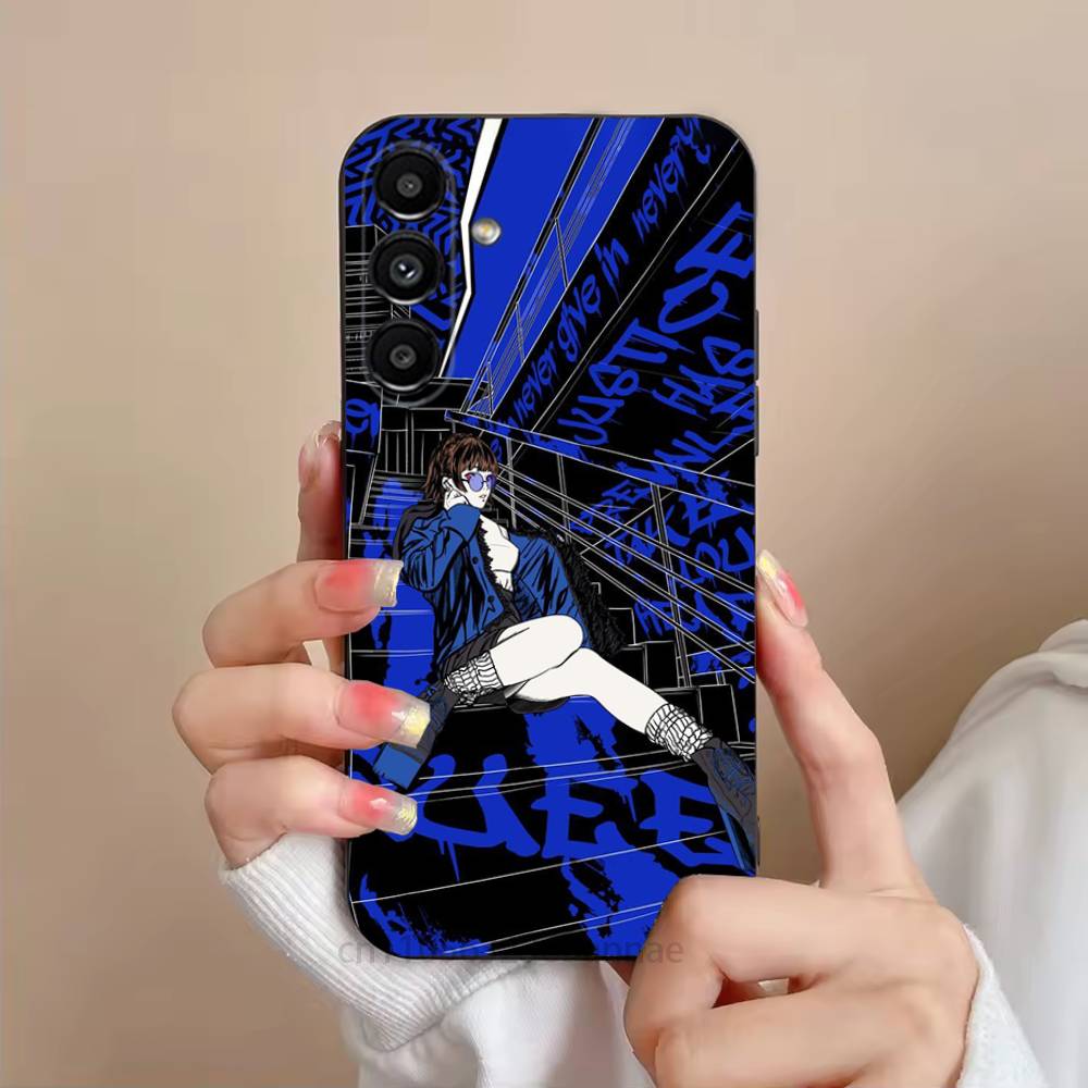 Spiel P-Persona 5 Handyhülle Für Samsung S25,24,23,22,21,S20,Ultra,Plus,FE Schwarze Weiche Hülle