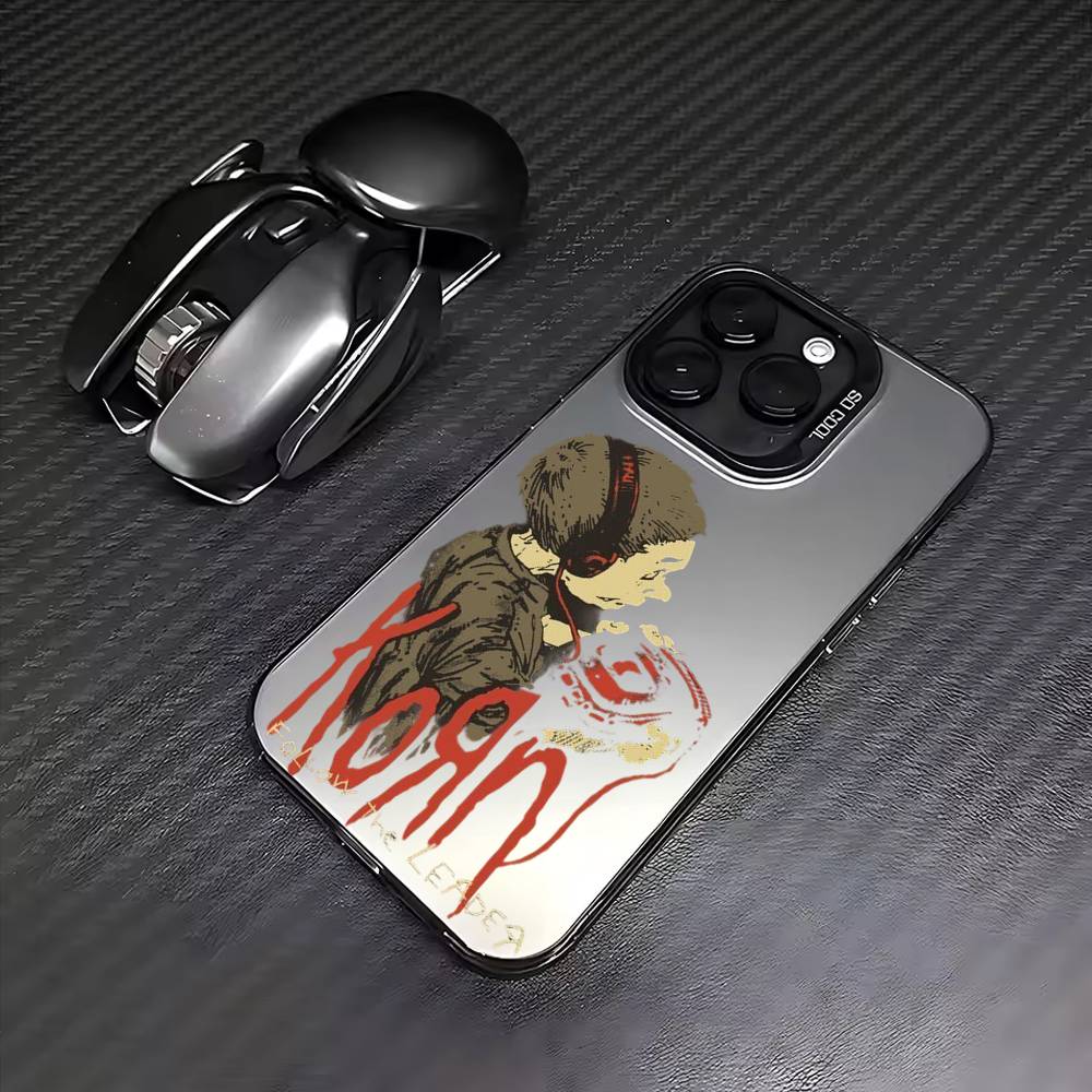 K-KornS Rock Band   Phone Case For iPhone17,16,15,14,13,12,11 Plus,Pro Max Colored Silver Plated Inside Cover
