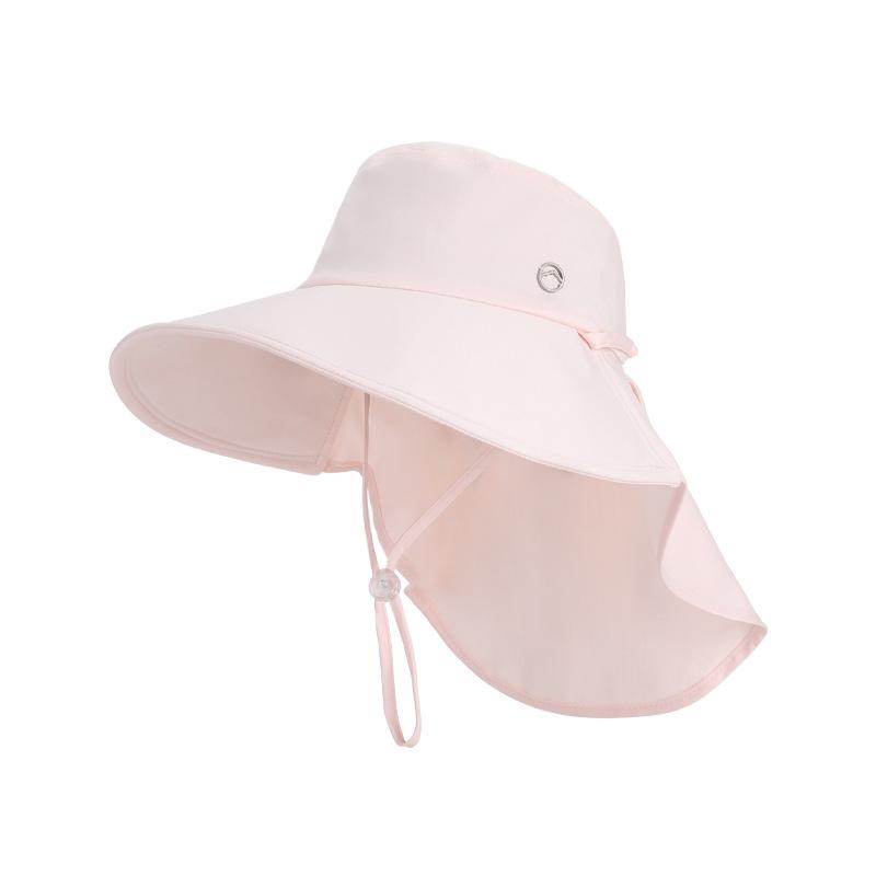 Spring and Summer Outdoor Sun Protection Hat Versatile with Ponytail Hole Hat Women's Big Eaves Shawl Neck Protection Bucket Hat