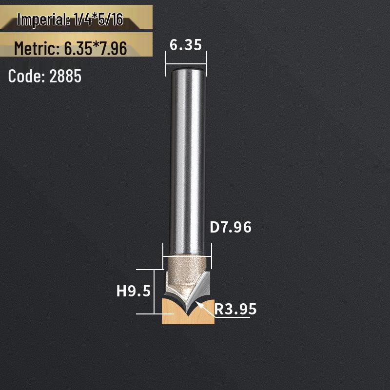 Professionelles 1/2" Schaft Wolframstahl Spitzschnitzmesser & 1/4" Schaft Trimmer Fräser für Holzbearbeitung