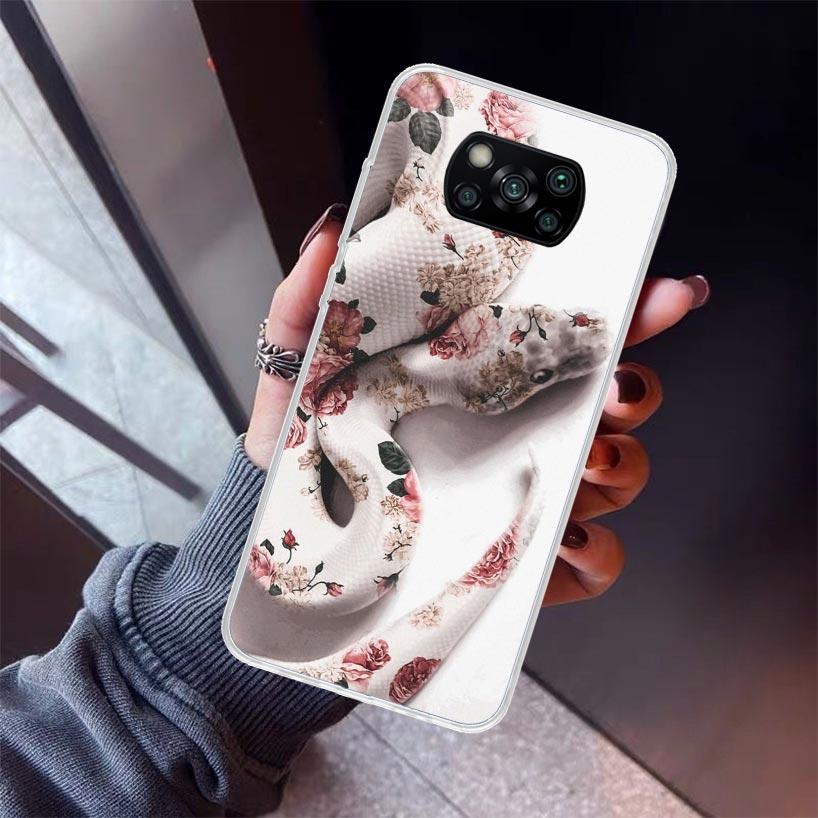 Animal Leather Snake Scales Phone Case For Xiaomi Poco X5 X6 X7 Pro F7 Ultra M7 Redmi 15C 15 13C 13 12C 12 10 10C 10A 9 9C 9T 9A