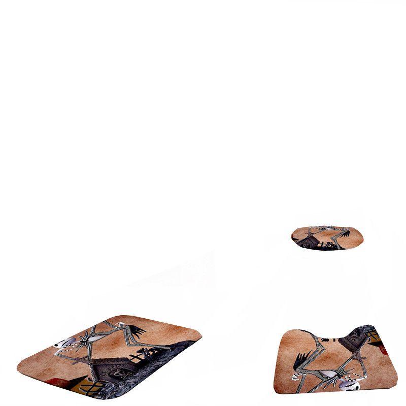 Zestaw Łazienkowy Miasteczko Halloween Z Wysokiej Jakości Zasłoną Prysznicową I Matami