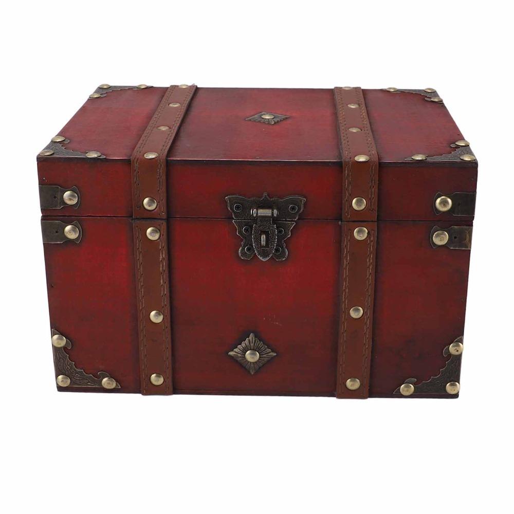 Grey Wooden Storage Box Red Wooden Jewelry Box Wooden Box With Lock Home Bedroom Decor красный