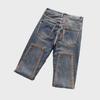 Leichte Luxus-Slim-Fit-Jeans im koreanischen Stil für Herren mit Farbdruck – trendige Freizeithose mit dünnem Design.