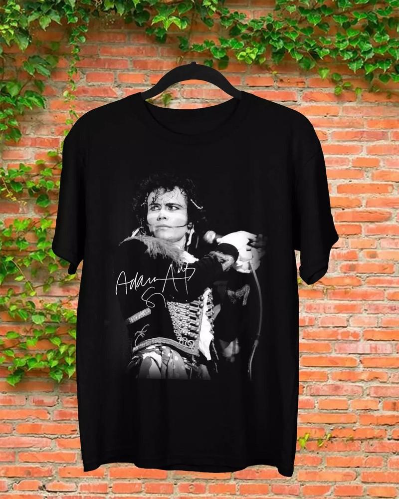 

Adam Ant On Stage Signature Men Black TShirt All Size S to 5XL Gift Unisex T-Shirt S