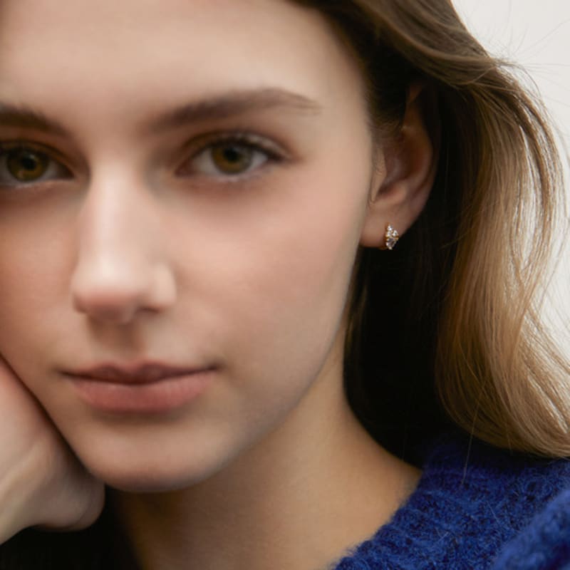 Tatiana (925 Silber) Taufrische Blüten Creolen EC3157