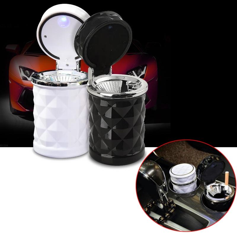 Portable Ashtray for Car Mini Trash Can Detachable Smokeless Ash Tray with LED