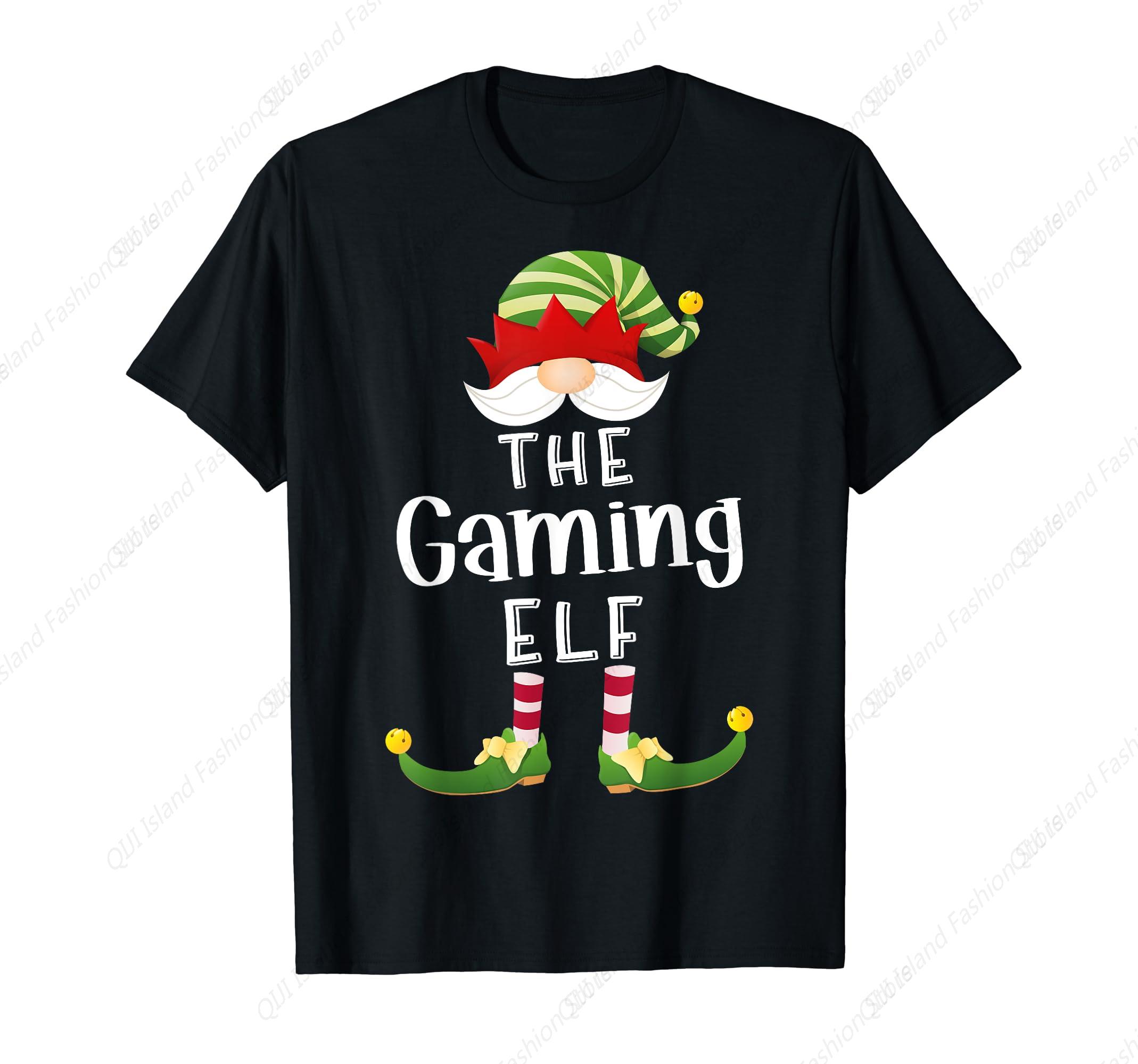 Gaming Elf Group Christmas Funny Pajama Party TShirt S