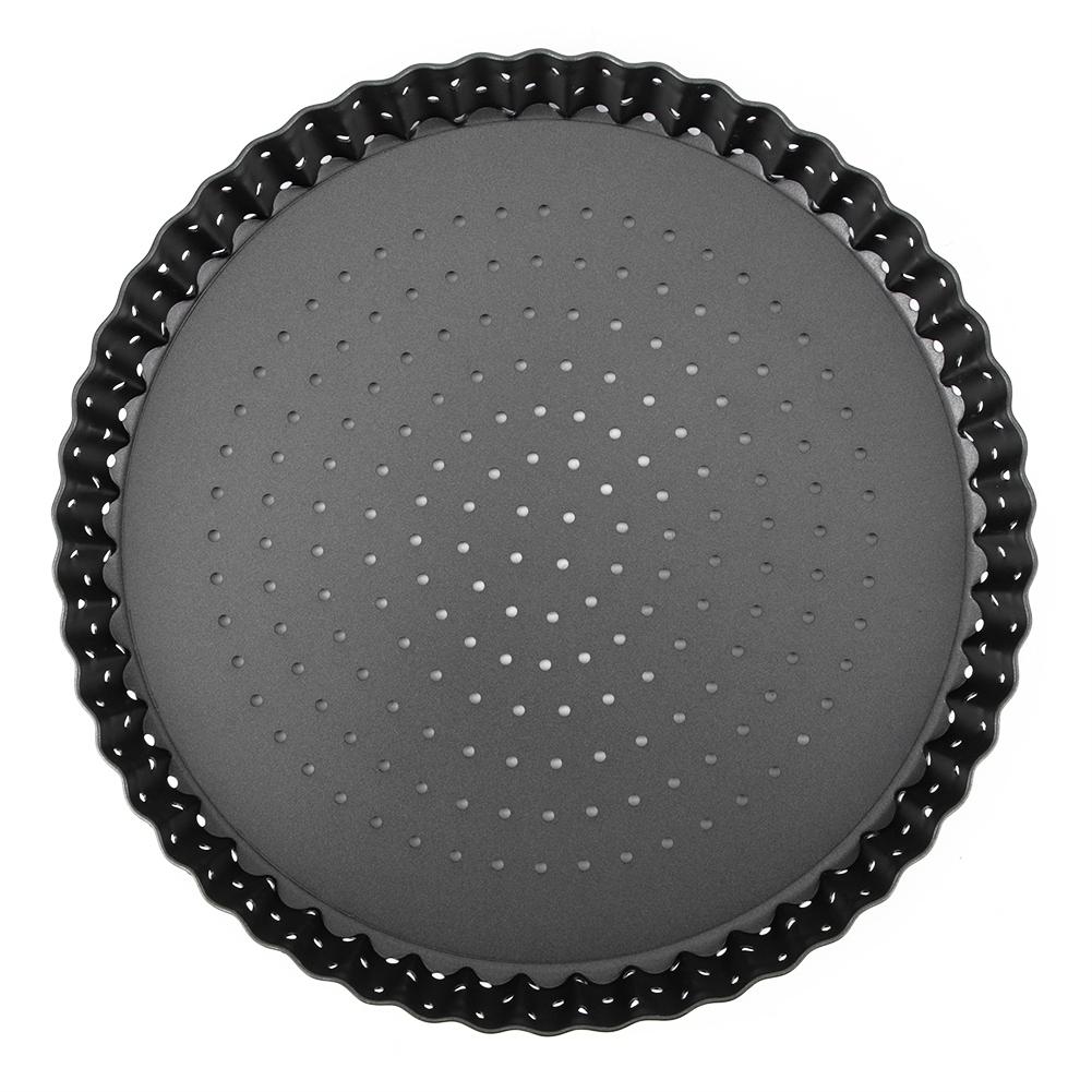 Household Thicken Non-Stick Carbon Steel Pizza Mold Baking Pan Tray Kitchen Baking Tools(M (8in) )