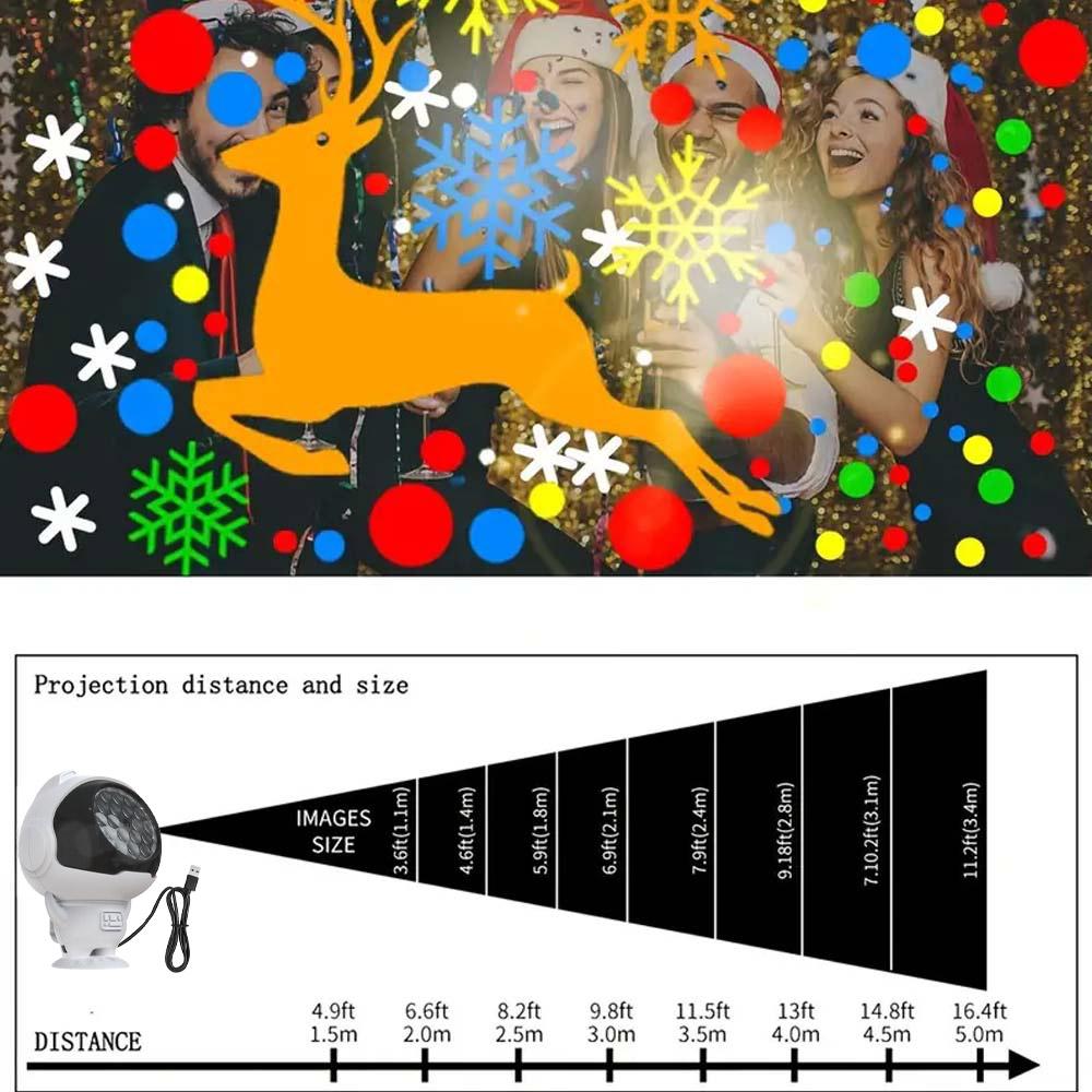 USB Christmas Projection Light Rotatable Dynamic Astronaut Projector Night Lights for New Year Party Decor