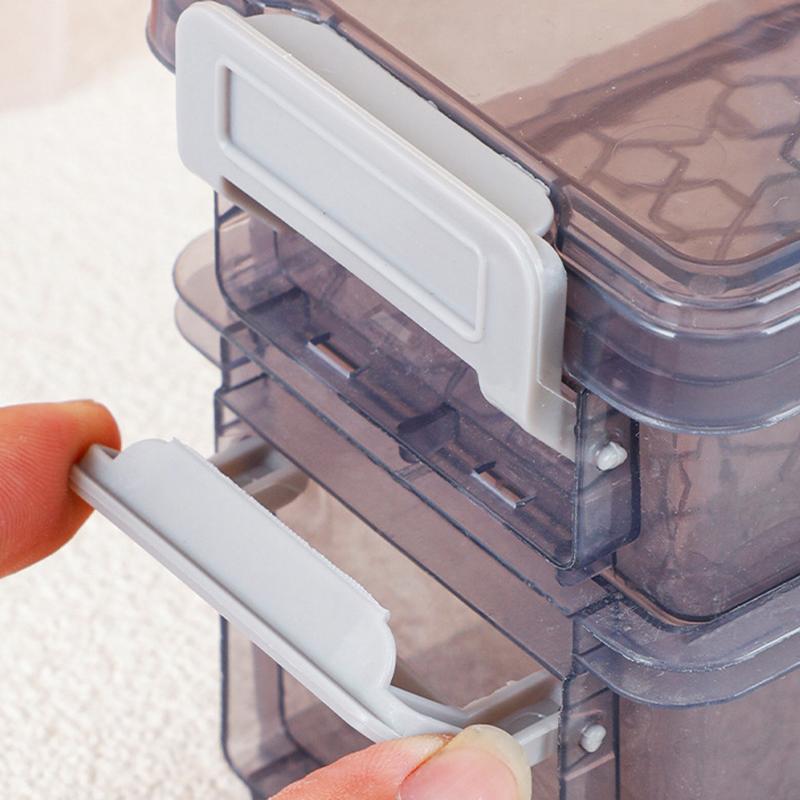 3-Layer Transparent Magic Buckle Storage Box Finishing Box Desktop Sundries Portable Storage Box Jewelry Organizer