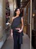 European & American Women's Autumn 2025 One-Shoulder Polka Dot Chiffon Irregular Vest - Sexy & Chic Style