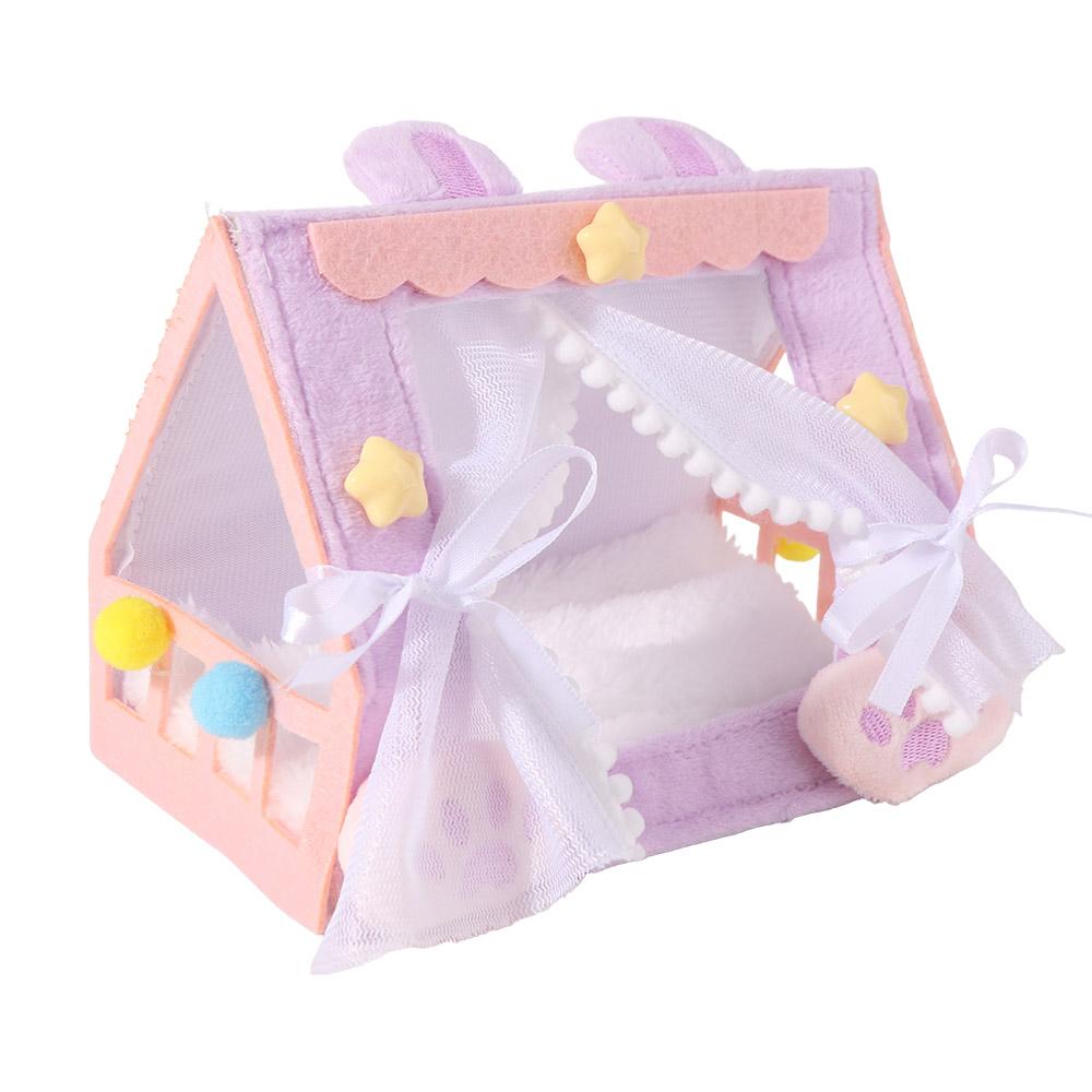 Scene Model Cotton Doll Bed Desktop Ornaments Doll Sleeping Bed Creative Doll Tent  Girl Gift