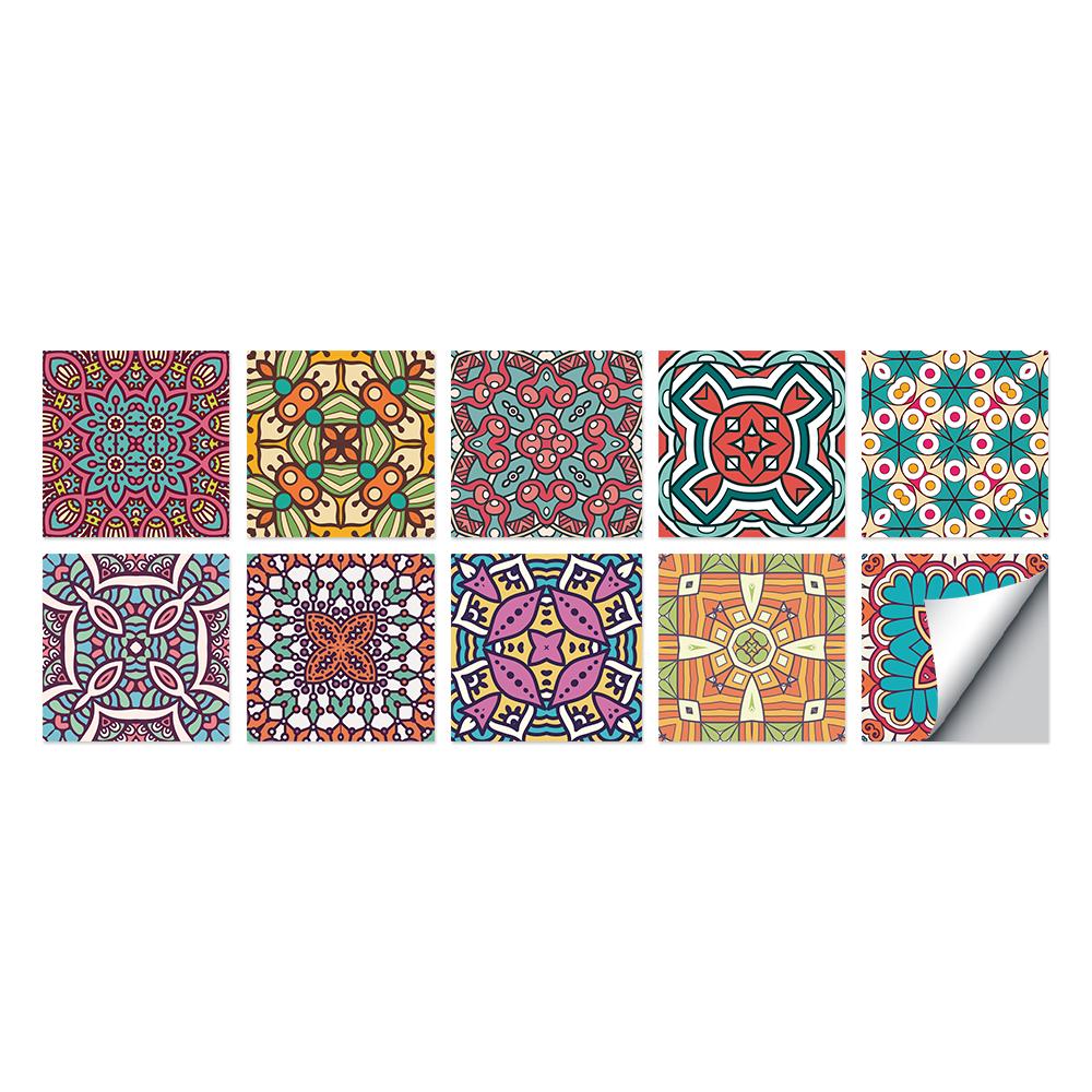 Tile Stickers Waterproof Kitchen Retro Moroccan Self Adhesive Bathroom Decal Vinyl Peel And Stick Wall Decoration Wallpaper NONE