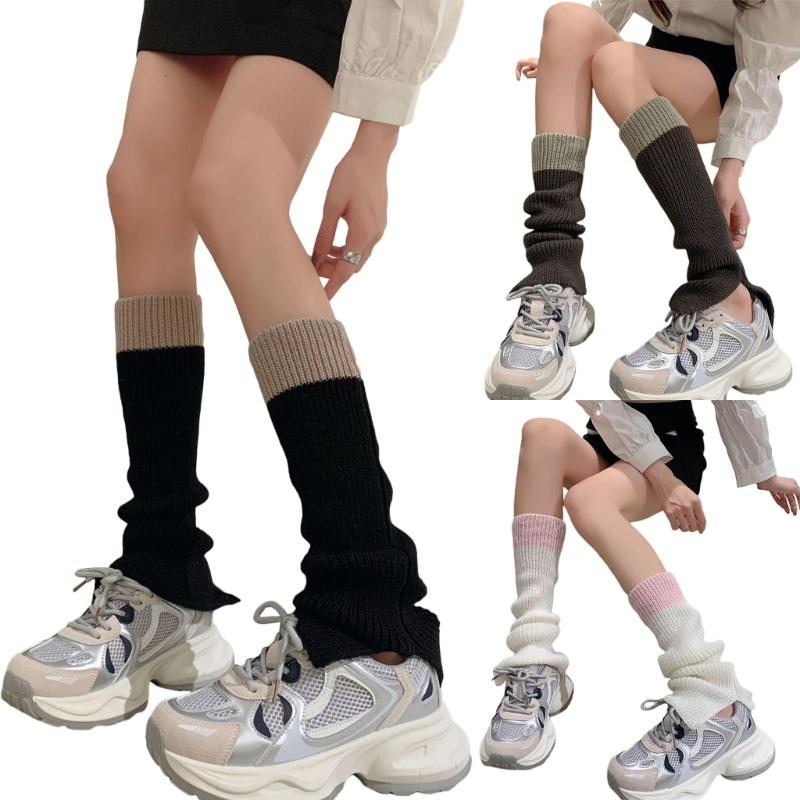 Womens Lolitas Knit Long Socks Flared Leg Warmers Harajuku Booties Socks Winter Warm Ankle Heap Socks