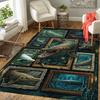 Prehistoric Fish Gallery Pattern Rug Floor Mat for Living Room or Bedroom Soft and Comfortable Carpet a Gift for Birthday and Holiday.