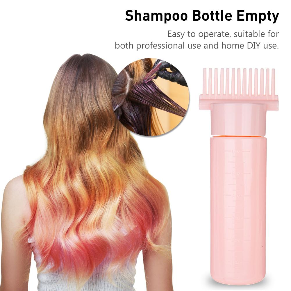 180ml with Graduated Scale Root Comb Applicator Bottle Refillable Multicolor Squeeze Bottle Applicator for Hair Oil Salon Care