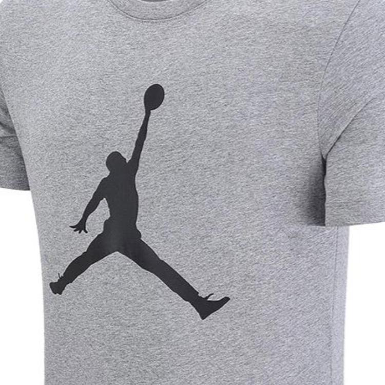 Jordan Jumpman Logo Print Crew Neck Short Sleeve T-Shirt Men Tops Gray DA6797-091