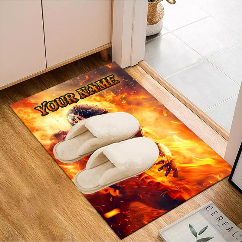 1PC Custom Name Football Poster Design" Theme Floor Mat Ideal for Living Room, Game Rooms, Office, Bedroom,Floor Mat Playful Design