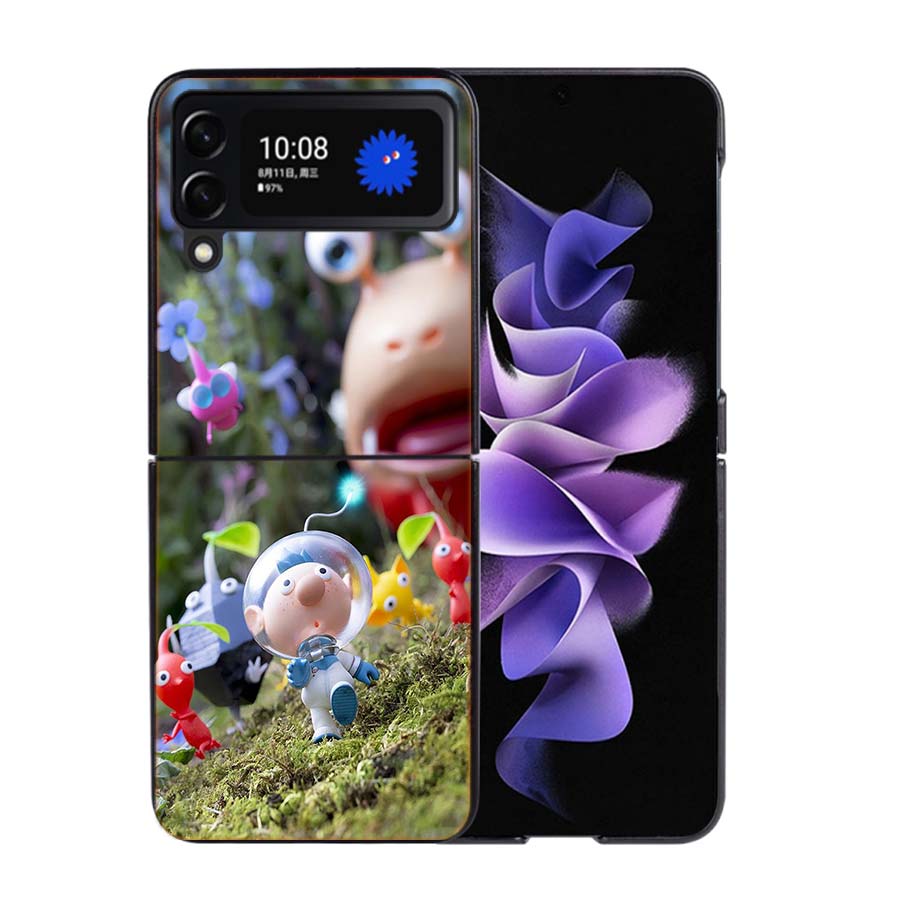 Game Pikmin 4 Phone Case For Samsung Z Flip 7 6 5G Galaxy Z Flip4 Z Flip5 Z Flip3 Coque Black Hard PC Shell Protective Cover