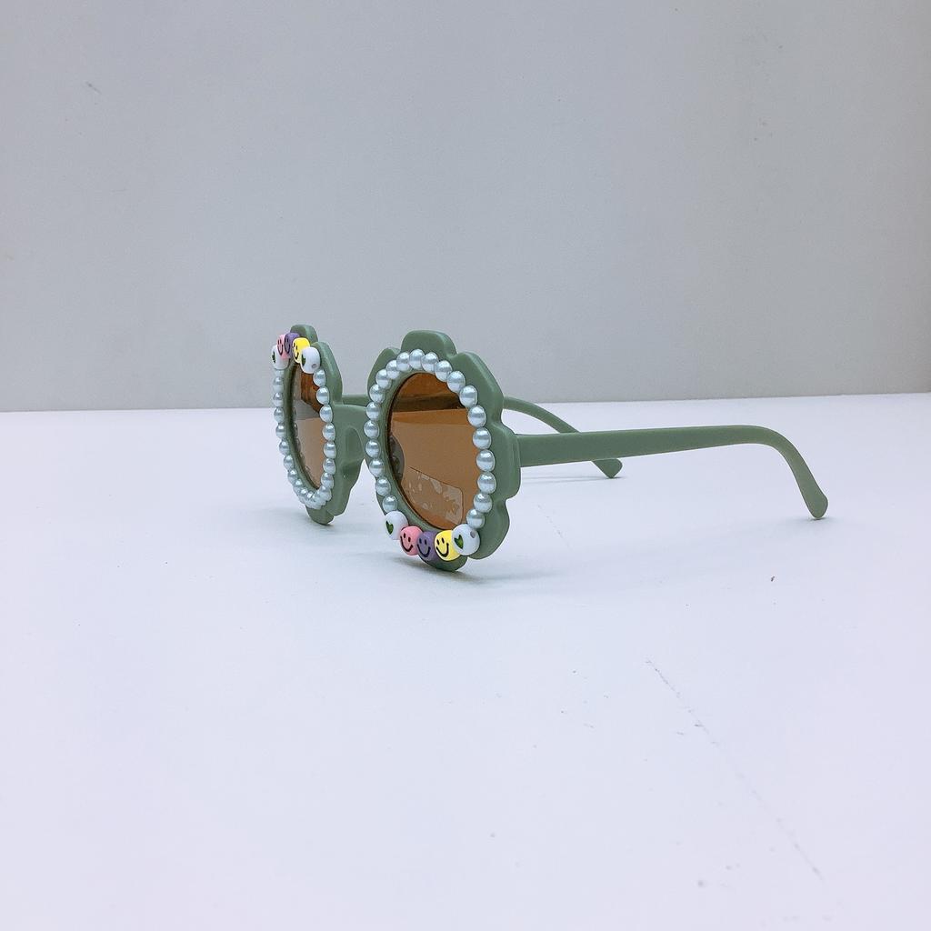 Moda İnci Çocuk Güneş Gözlüğü Kendin Yap Bebek Yuvarlak UV Korumalı Güneş Gözlüğü Güneşlik Gözlükleri Trend