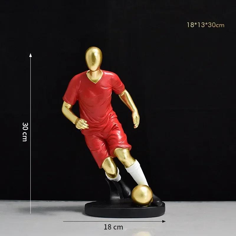 30cm Gold/Silver Football Player Action Figures Resin Statue Crafts Model Home Room Table Decoration Ornaments Collection Gift