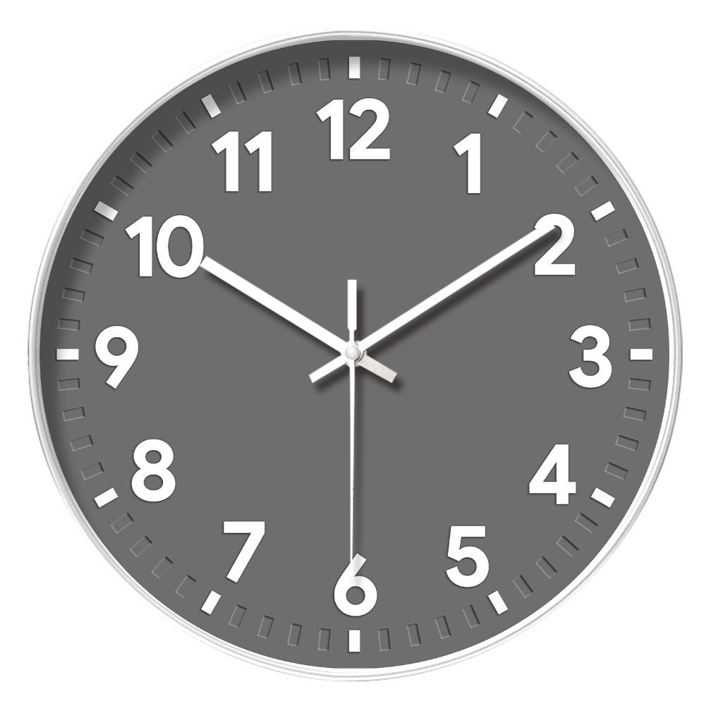 

30cm Plastic Wall Clock Battery Operated Silent Non-Ticking Clock Decorative Simple Style Living Room Bedroom Home Decoration