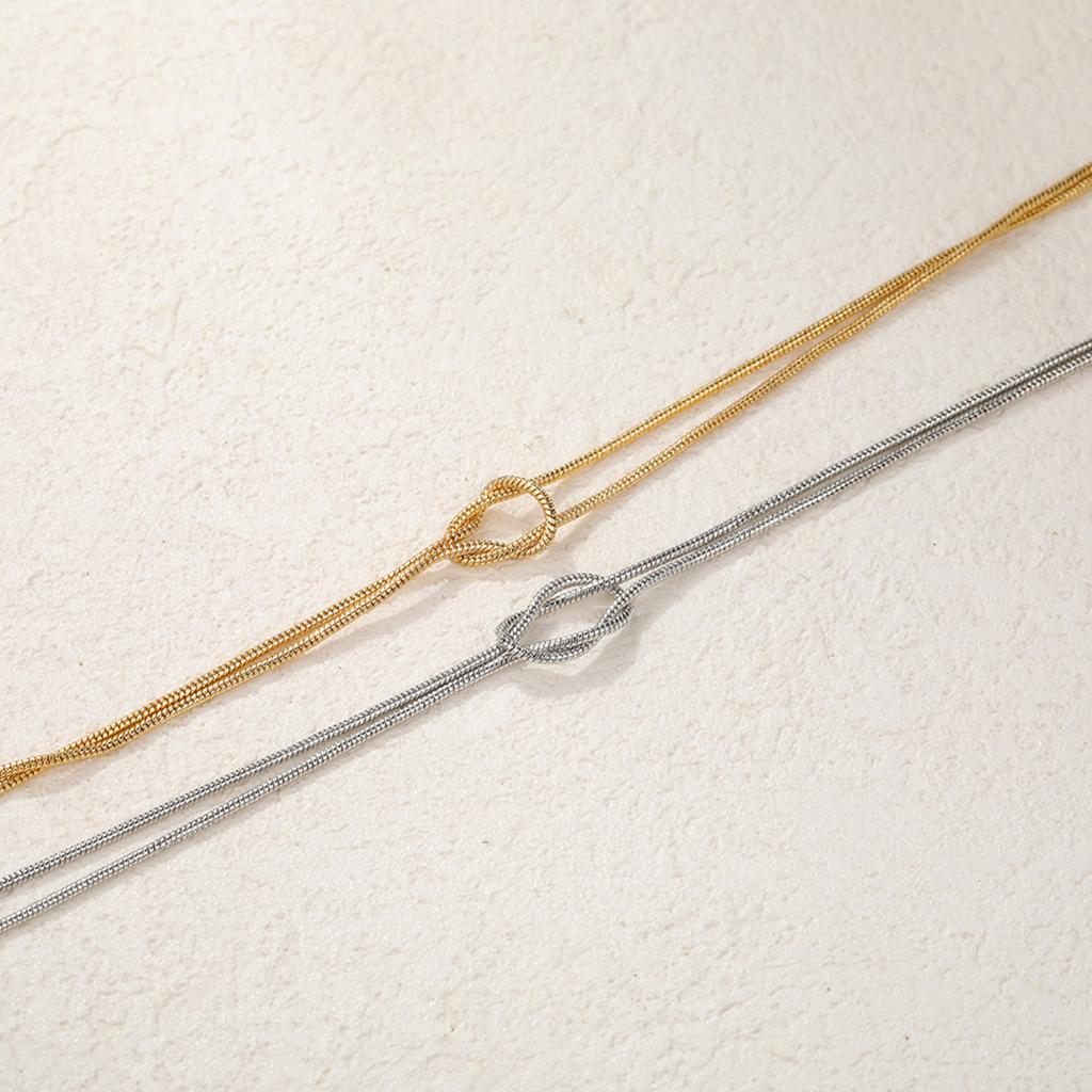 2 Pieces Couple Bracelet Adjustable Chain Bracelet Knot Bracelet Alloy Texture Fashionable Accessory for Lover Couple