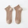 Femme Est Été Mince Dégradé Uni Coton Simple Doux Mignon Chaussettes Confortable Bord Oreille de Bois Vêtement Mode Lolita
