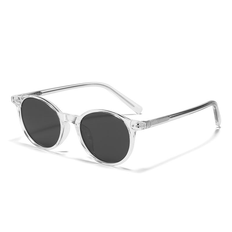 Vintage round frame rice nail pin polarized sunglasses men and women fashion Internet celebrities personality trend advanced sense sunglasses