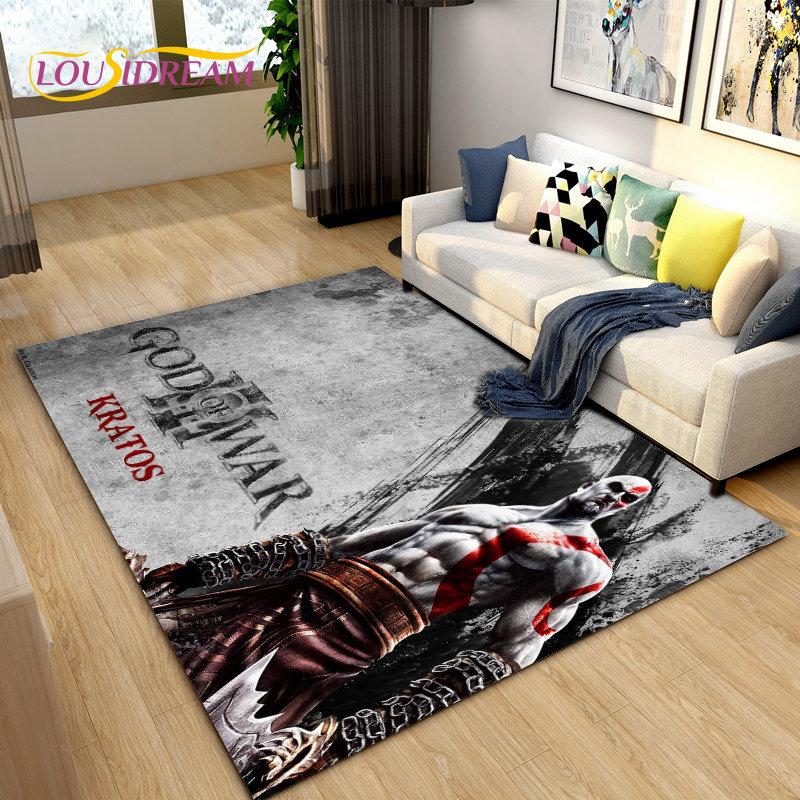 God of War Game Gamer  Area Rug Large,Carpet Rug for Living Room Bedroom Sofa Doormat Decoration,Kids Play  Non-slip Floor Mat