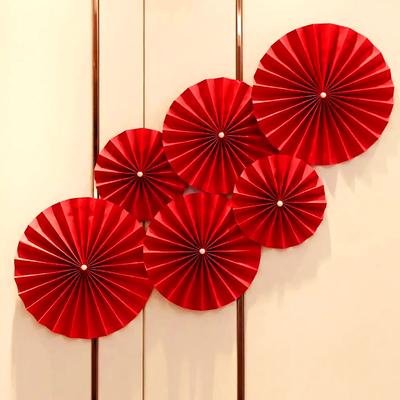 1 Σετ Βεντάλια Λουλούδι DIY Διακόσμηση Φεστιβάλ Φόντο Τοίχος Κινέζικο Στυλ Αυτοκόλλητο Γάμος Κρεμαστά Χειροτεχνήματα από Χαρτί Προμήθειες Πάρτι