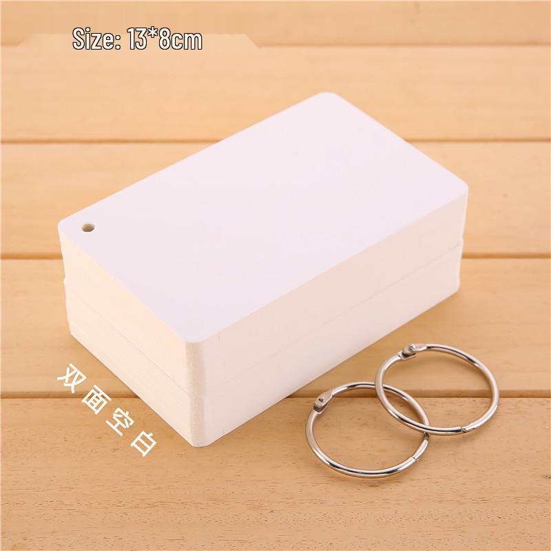 DIY Portable Flashcards: Blank Cards with Ring for Handwritten Memorization