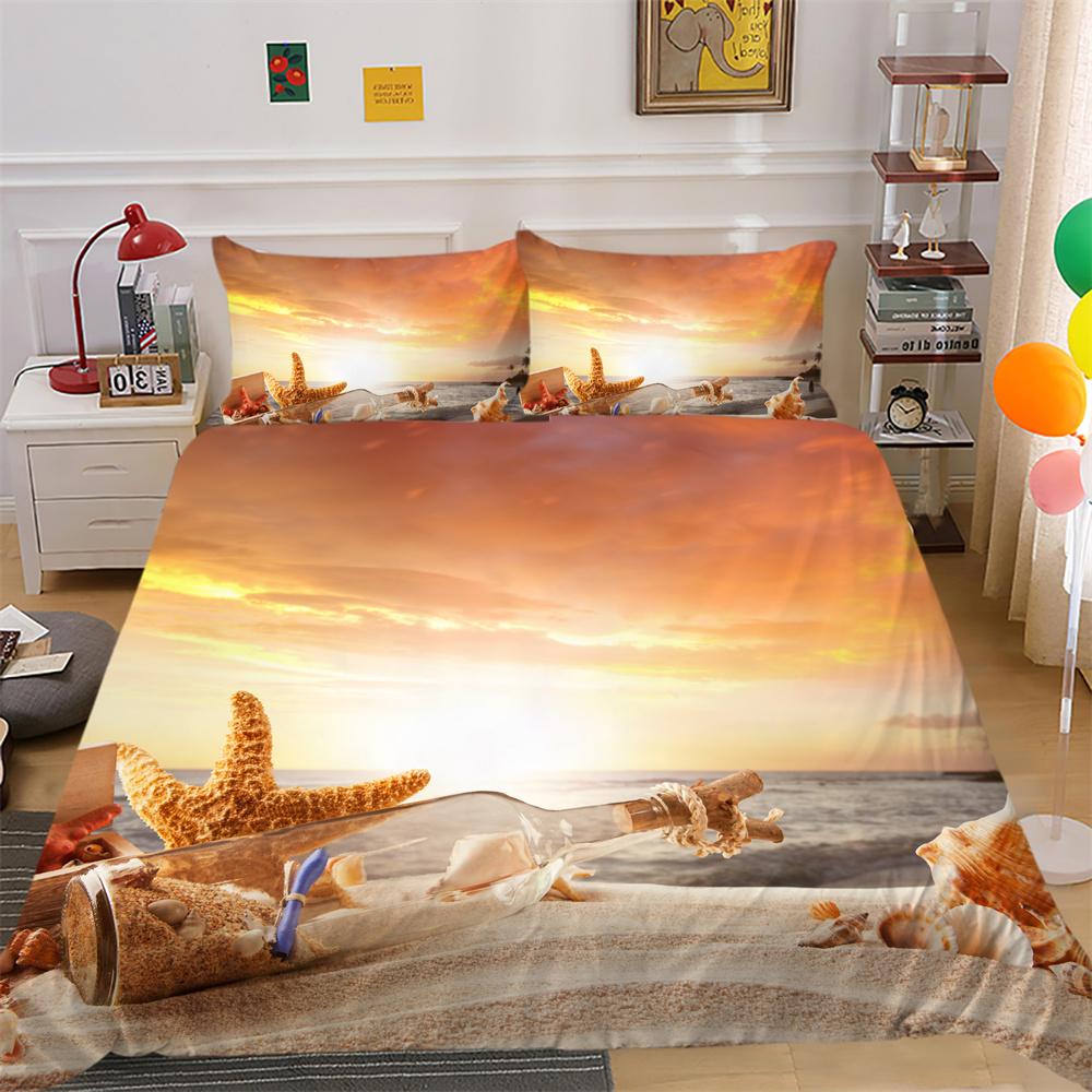 Bedrucktes Trösterbezug-Set „Scenery“, Doppelbettgröße, Mikrofaser-Heimbettwäsche, modische High-End-Heimtextilien für Teenager