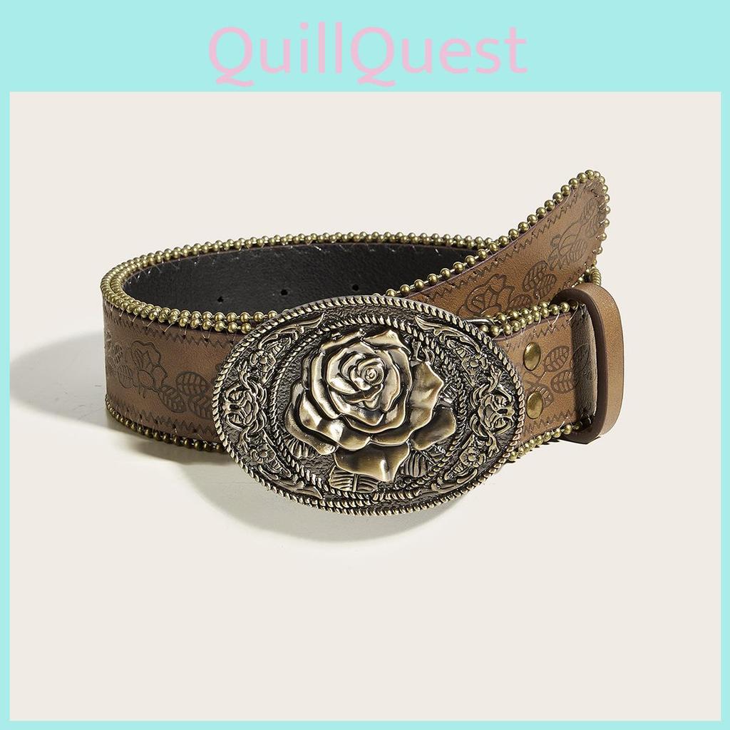 Punk Leather Rock Waist Belt With Vintage Studded Design Daily Supplies Casuals