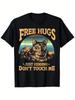 FunnyFree Hugs Just Kidding Dont Touch MeTortoiseshell Cat Graphic100 Cotton Oneck Short Sleeve Printed Mens Tshirt