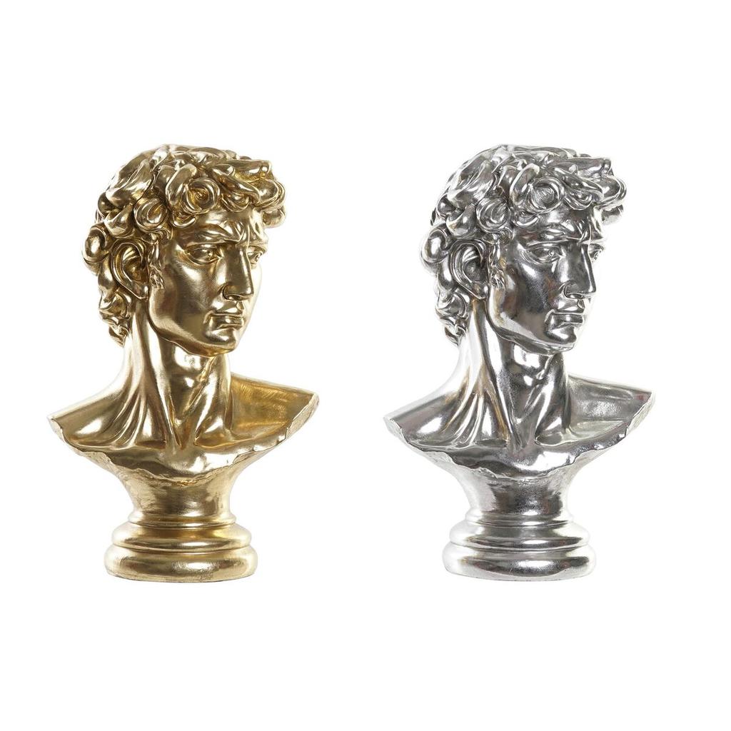 Decorative Figure DKD Home Decor 24.5 X 17.5 X 36 Cm Silver Golden Bust Neoclassical (2 Units)