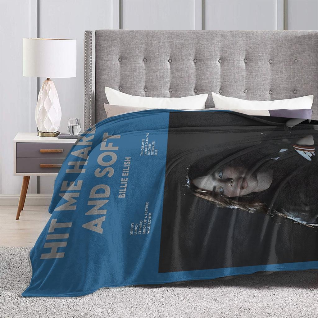 Berühmte Sängerin B-Billie-Girl E-eilish Fleece-Kuscheldecke Decke für Sofa Couch Leichte Bettwäsche Überwürfe,