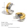 MamacitaSlay Unique Stainless Steel Two Color C-shaped Stud Earrings Party Trendy Waterproof Jewelry Women's Minimalist Gift