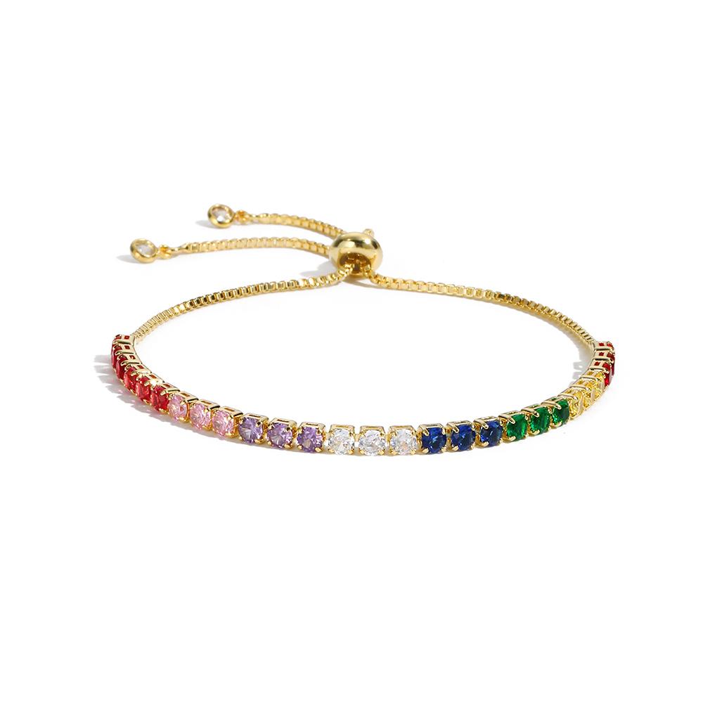 Rainbow Tennis CZ Chain Choker Necklaces Mixed Color Summer Jewelry for Women Short Necklace Wholesale/Dropshipping