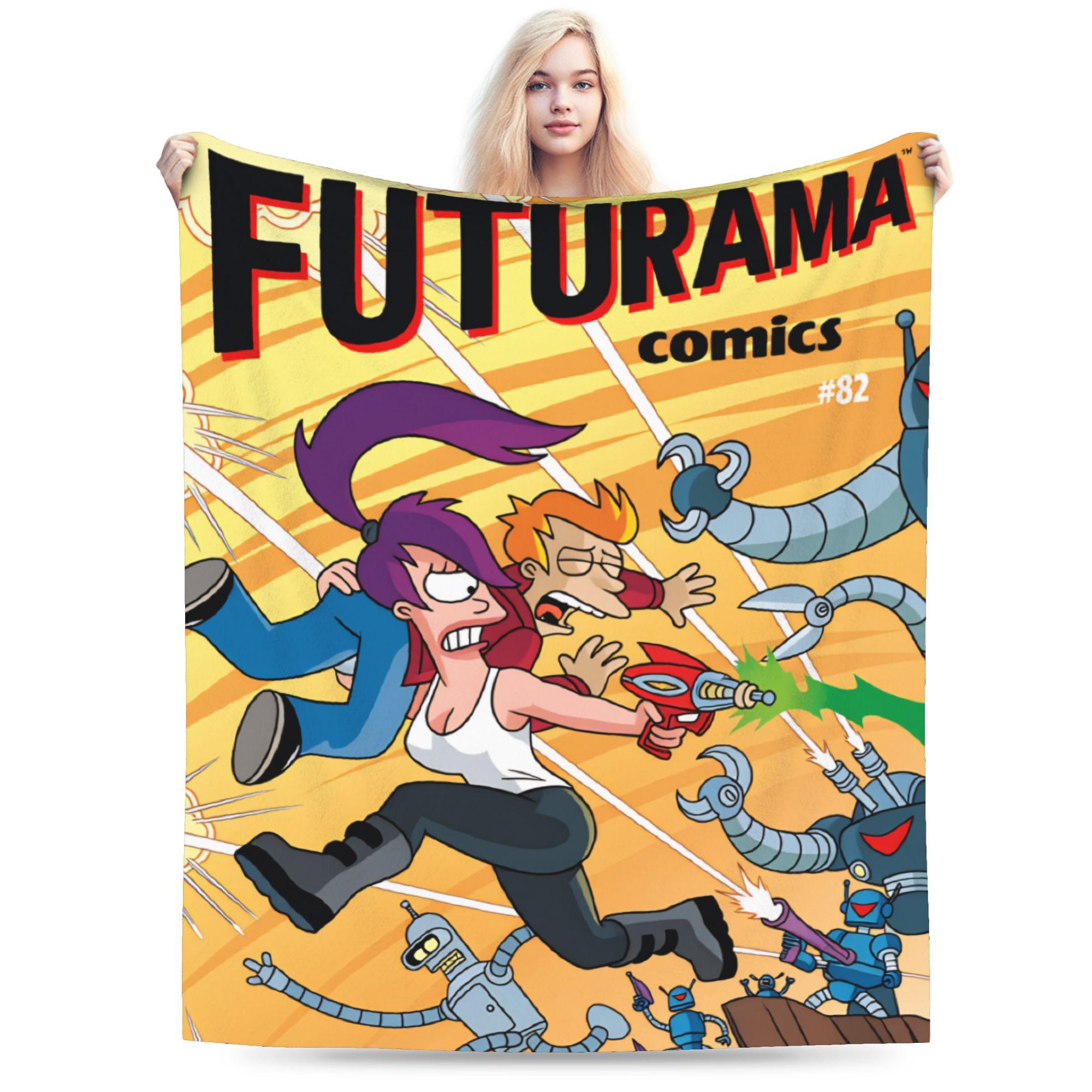 

Futuramas Cartoon Comic Flannel Blanket Autumn Warm Throw Blanket for Students Couch Chair Street Trend Bedspread Sofa Bed Cover 70x100cm